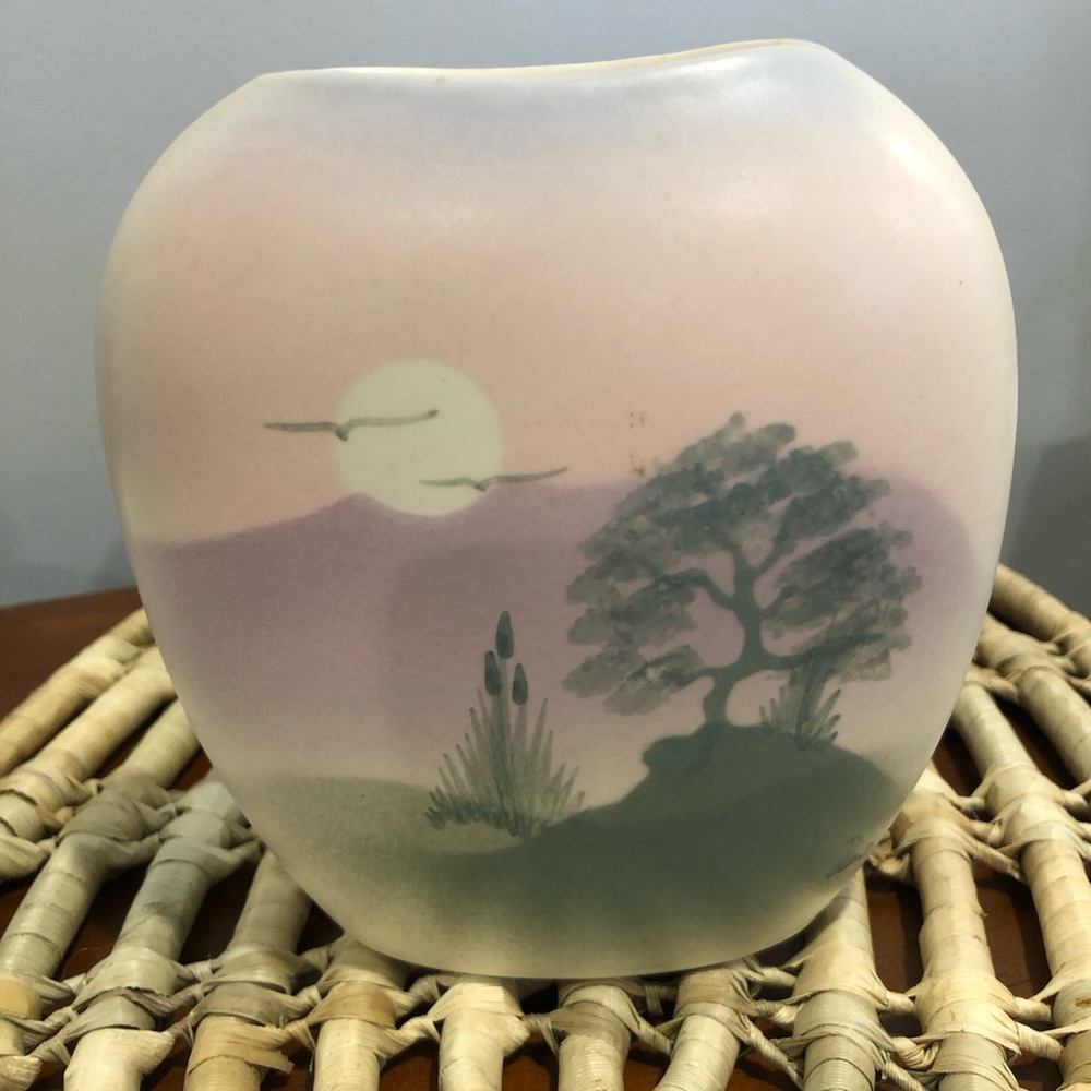 COPY - Beautiful Small Sweet Vase Matte Finish Pinks and Purples with Black Lan…